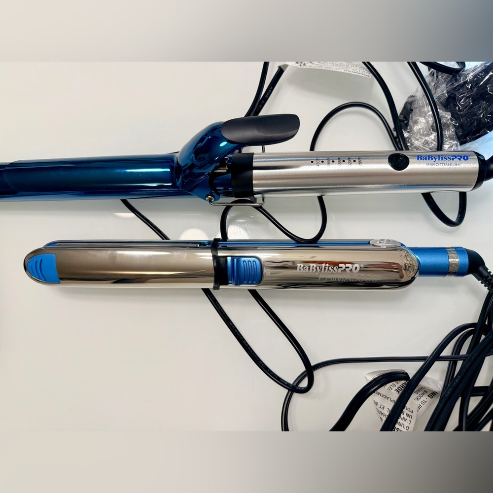 BaBylissPRO Titanium Styling Iron 1 1/4”+ ExtendedBarrel Curling Iron 1 1/4” Set